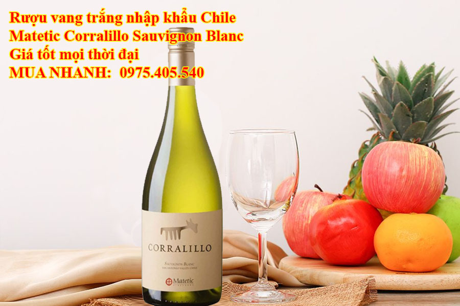 Rượu vang trắng nhập khẩu Chile Matetic Corralillo Sauvignon Blanc Giá tốt mọi thời đại 