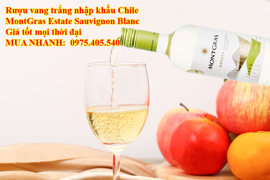 Rượu vang trắng nhập khẩu Chile MontGras Estate Sauvignon Blanc Giá tốt mọi thời đại 