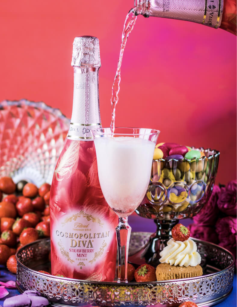 Vang nổ Cosmopolitan Diva Strawberry Mint Fusion - Vang trắng 6 độ - Nhập khẩu England